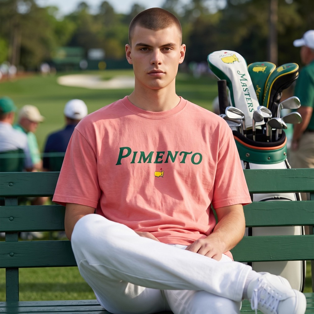 Masters Tournament Pimento Cheese Pink Graphic Golf T-Shirt Mens Small S Augusta